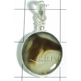 KPLL08010 Fine Quality White Metal Onyx Pendant