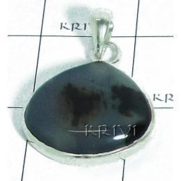 KPLL08013 High Quality White Metal Onyx Pendant