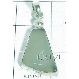 KPLL08014 Elegant White Metal Onyx Pendant