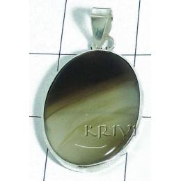 KPLL08017 Indian Handcrafted White Metal Onyx Pendant