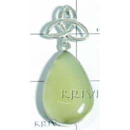 KPLL08022 Fancy White Metal Onyx Pendant