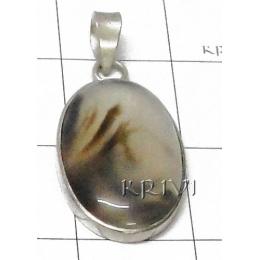 KPLL08028 Stylish White Metal Onyx Pendant