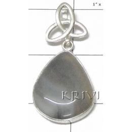 KPLL08034 Fine Quality White Metal Onyx Pendant