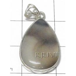 KPLL08039 Unique & Stylish White Metal Onyx Pendant