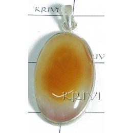 KPLL08057 Trendy White Metal Onyx Pendant