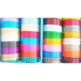 KWLK06002 10 dozen metallic bangles with inbuilt glitter work in assorted colours