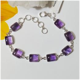 SABLS01003 Amethyst Bracelet 925 Sterling Silver