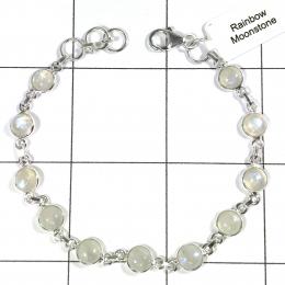 SABLS01004 Rainbow Moonstone Bracelet 925 Sterling Silver