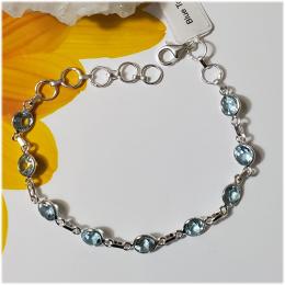 SABLS01009 Blue Topaz Bracelet 925 Sterling Silver