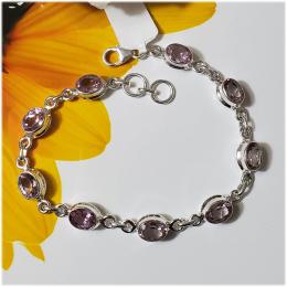 SABLS01011 Pink Topaz Bracelet 925 Sterling Silver