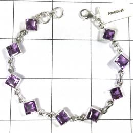 SABLS01015 Amethyst Bracelet 925 Sterling Silver