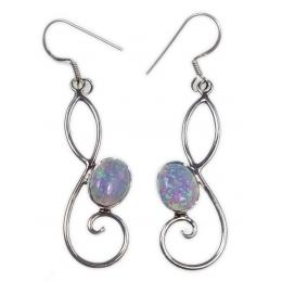 SAELS01006 Australian Opal Earrings 925 Sterling Silver