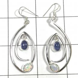 SAELS01020 Australian Opal Earrings 925 Sterling Silver