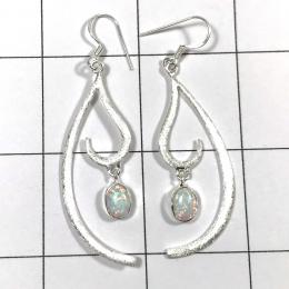 SAELS01022 Australian Opal Earrings 925 Sterling Silver