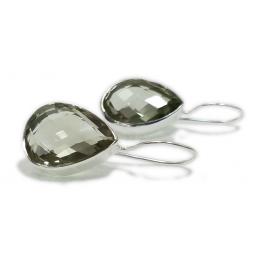 SAELS01042 Green Amethyst Earrings 925 Sterling Silver