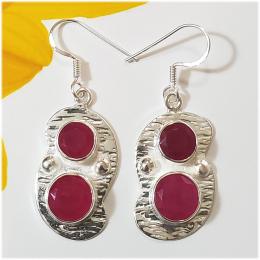 SAELS01048 Ruby Corundum Earrings 925 Sterling Silver