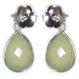 SAELS01060 Prehnite Earrings 925 Sterling Silver