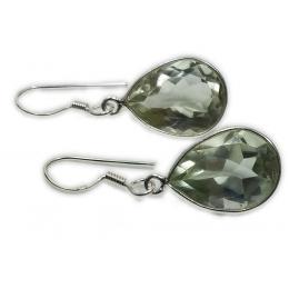 SAELS01065 Green Amethst Earrings 925 Sterling Silver