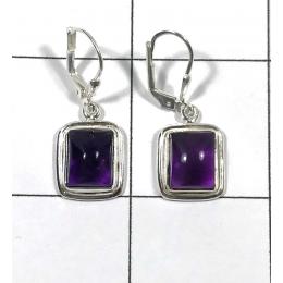 SAELS01072 Amethyest Earrings 925 Sterling Silver