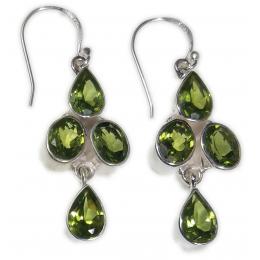 SAELS01079 Peridot Earrings 925 Sterling Silver