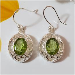 SAELS01080 Peridot Earrings 925 Sterling Silver