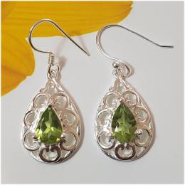 SAELS01081 Peridot Earrings 925 Sterling Silver