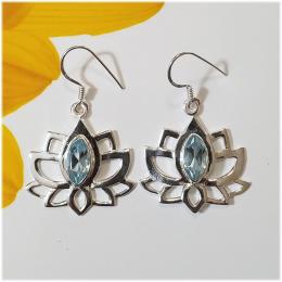 SAELS01083 Blue Topaz Earrings 925 Sterling Silver