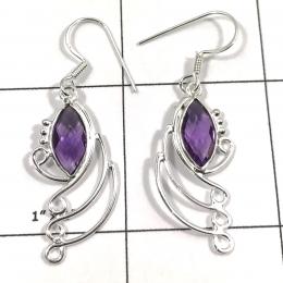 SAELS04005 Amethyst Earrings 925 Sterling Silver