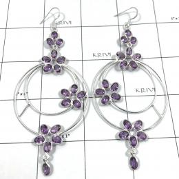 SAELS04006 Amethyst Earrings 925 Sterling Silver