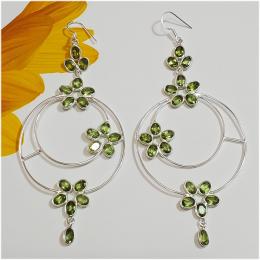 SAELS04009 Peridot Earrings 925 Sterling Silver