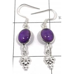 SAELS04020 Amethyst Earrings 925 Sterling Silver