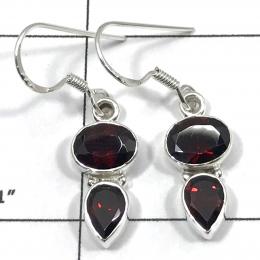 SAELS04030 Garnet Earrings 925 Sterling Silver