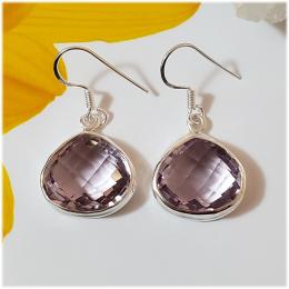 SAELS04033 Amethyst Earrings 925 Sterling Silver