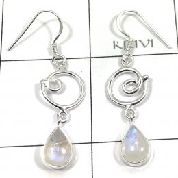 SAELS04049 Rainbow Moonstone Earrings 925 Sterling Silver