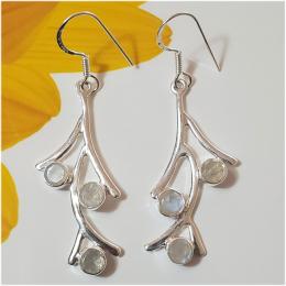 SAELS04066 Rainbow Moonstone Earrings 925 Sterling Silver