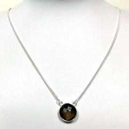 SANLS01009 Smoky Quartz Necklace 925 Sterling Silver