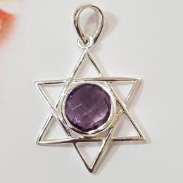 SAPLS01004 Amethyst Pendant 925 Sterling Silver