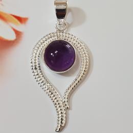 SAPLS01011 Amethyst Pendant 925 Sterling Silver