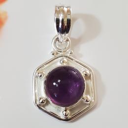 SAPLS01012 Amethyst Pendant 925 Sterling Silver