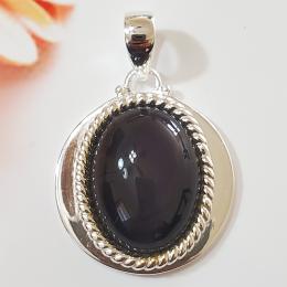 SAPLS01014 Black Onyx Pendant 925 Sterling Silver