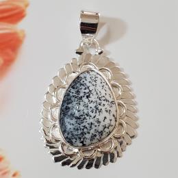 SAPLS01025 Dendritic Agate Pendant 925 Sterling Silver