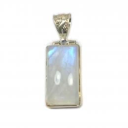 SAPLS01036 Rainbow Moonstone Pendant 925 Sterling Silver