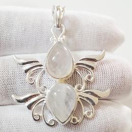 SAPLS01041 Rainbow Moonstone Pendant 925 Sterling Silver