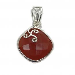 SAPLS01043 Carnelian Pendant 925 Sterling Silver