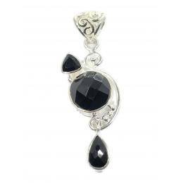 SAPLS01049 Black Onyx Pendant 925 Sterling Silver