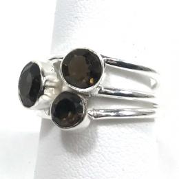 SARLS04001 Smoky Quartz Ring 925 Sterling Silver