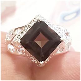 SARLS04004 Smoky Quartz Ring 925 Sterling Silver