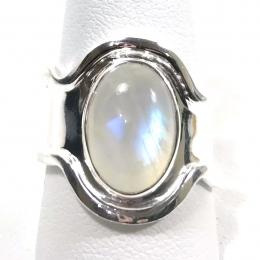 SARLS04020 Rainbow Moonstone Ring 925 Sterling Silver