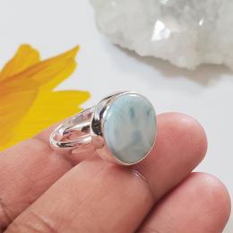 SARMK08002 Adjustable Amazing 925 Sterling Silver Handmade Larimar Ring