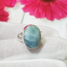 SARMK08027 Adjustable Stunning Larimar New Collection Handmade Designer Ring 925 Sterling Silver